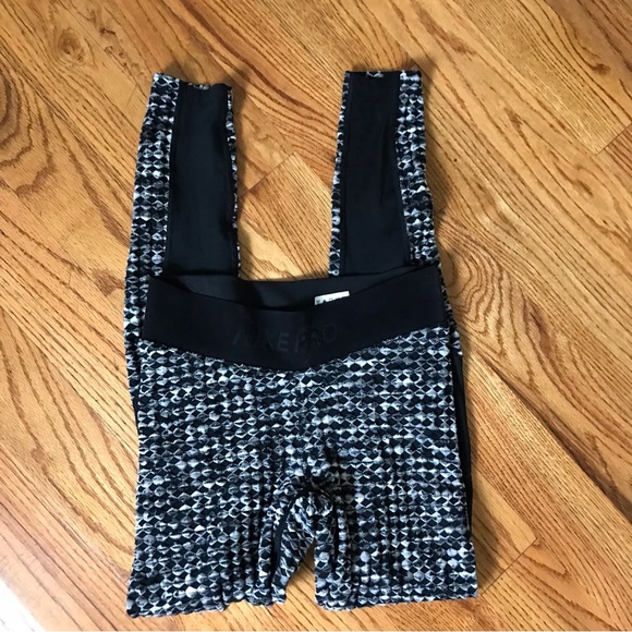 Nike Pro Hyperwarm Leggings Black/White - Picture 5 of 11